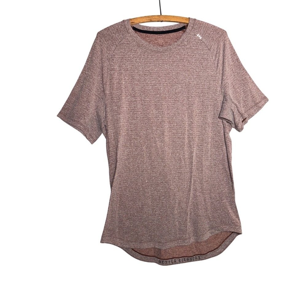 Lululemon Metal Vent Tech Short Sleeve Shirt Mens Heathered Brown Red Size M
